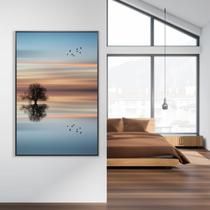 Quadro Decorativo Arvore Refletindo No Mar