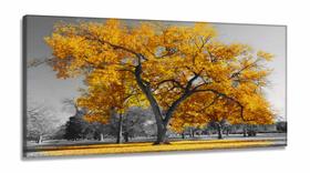 Quadro Decorativo Arvore Vida Amarela em Tecido Canvas 130x60 cm Quadro Decorativo Arvore Vida Amarela em Tecido Canvas 130x60 cm