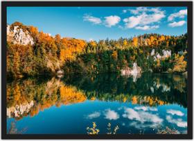 Quadro Decorativo Árvores Reflexo No Lago Montanhas Paisagem Natureza Decorações Com Moldura G03 Quadro Decorativo Árvores Reflexo No Lago Montanhas Paisagem Natureza Decorações Com Moldura G03