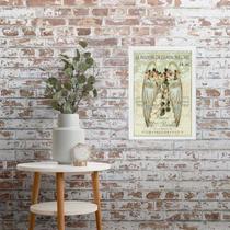 Quadro Decorativo Asas Com Flores Vintage 45x34cm Quadro Decorativo Asas Com Flores Vintage 45x34cm