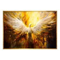 Quadro Decorativo Asas de Ouro com Vidro e Moldura 102x72cm