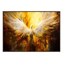 Quadro Decorativo Asas de Ouro com Vidro e Moldura 102x72cm