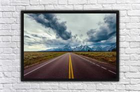 Quadro Decorativo Asfalto Estrada Paisagens Natureza Decorações Com Moldura