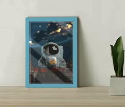 Quadro Decorativo Astronauta Beer Sala Bar + Vidro 33x25 A4 - Genérico