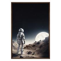 Quadro Decorativo Astronauta e Lua Moldura Cx Alta 40x60 Quadro Decorativo Astronauta e Lua Moldura Cx Alta 40x60