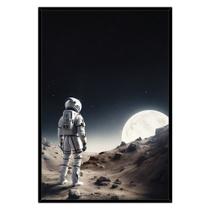 Quadro Decorativo Astronauta e Lua Moldura Cx Alta 40x60