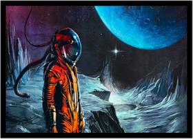 Quadro Decorativo Astronauta Ficção Científica Planetas Galáxias Salas Quartos Com Moldura RC024 Quadro Decorativo Astronauta Ficção Científica Planetas Galáxias Salas Quartos Com Moldura RC024