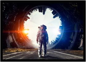 Quadro Decorativo Astronauta Ficção Científica Planetas Galáxias Salas Quartos Com Moldura RC028 Quadro Decorativo Astronauta Ficção Científica Planetas Galáxias Salas Quartos Com Moldura RC028