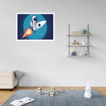 Quadro Decorativo Astronauta Foguete Espaço - 50X70Cm Quadro Decorativo Astronauta Foguete Espaço - 50X70Cm