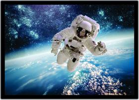 Quadro Decorativo Astronauta Lua Espaço Com Moldura Salas Quartos