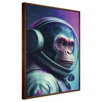 Quadro Decorativo Astronauta Macaco Moldura Cx Alta 40x60cm