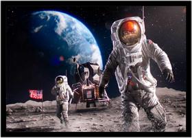 Quadro Decorativo Astronauta NASA Espaço Planetas Galáxias Salas Quartos Com Moldura RC023 Quadro Decorativo Astronauta NASA Espaço Planetas Galáxias Salas Quartos Com Moldura RC023