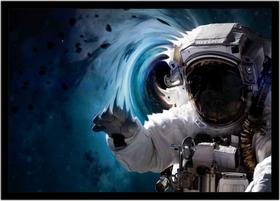 Quadro Decorativo Astronauta NASA Humor Planetas Galáxias Lojas Salas Quartos Com Moldura RC001