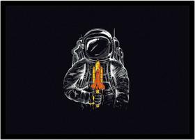 Quadro Decorativo Astronauta NASA Humor Planetas Galáxias Lojas Salas Quartos Com Moldura RC007