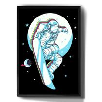 Quadro Decorativo Astronauta Snowboarding Swag Espaço