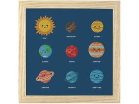 Quadro Decorativo Astronauta Universo 23,5x23,5cm