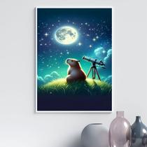 Quadro Decorativo Astronomia - Capivara 33x24cm