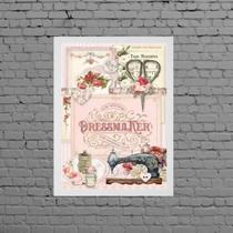 Quadro Decorativo Atelier De Costura 33X24Cm - Com Vidro
