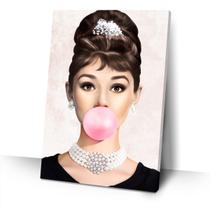 Quadro Decorativo Audrey Hepburn Chiclete Moderno Sala Nicho