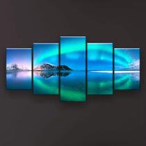 Quadro Decorativo Aurora Boreal 129x61 Sala - Quarto Quadro Decorativo Aurora Boreal 129x61 Sala - Quarto