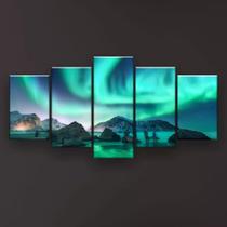 Quadro Decorativo Aurora Boreal Verde 129x61 Sala Quarto Quadro Decorativo Aurora Boreal Verde 129x61 Sala Quarto
