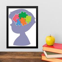 Quadro Decorativo Autismo - Mente Autista 45X34Cm - Vidro