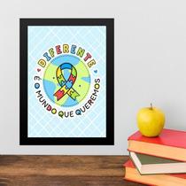 Quadro Decorativo Autismo - Mundo Diferente 45X34Cm - Vidro Quadro Decorativo Autismo - Mundo Diferente 45X34Cm - Vidro