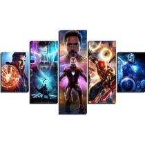 Quadro Decorativo Avengers Marvel Vingadores Super Herois Homem de Ferro Aranha Dr Estranho Thor - stark arts