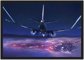 Quadro Decorativo Avião Aeronave Com Moldura Salas e Quartos