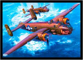 Quadro Decorativo Avião Vintage Retrô Aeronave Escritório Salas Quartos Com Moldura RC009