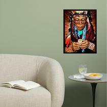 Quadro Decorativo Ayhuasca - Índio 45x34cm - com vidro