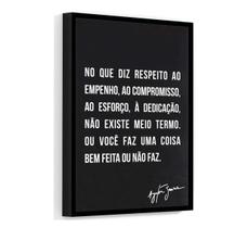 Quadro Decorativo Ayrton Senna Frases Motivaçao 40x60 Preto