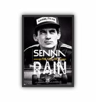 Quadro Decorativo Ayrton Senna Moldura Preta