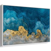 Quadro decorativo Azul das Profundezas em Ouro Celestial - Art Canvas