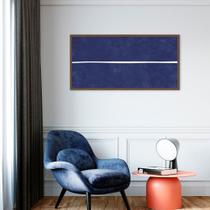 Quadro Decorativo Azul, Linha Minimalista Moldura Caixa, Marrom Cafe