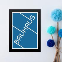 Quadro Decorativo Azul - Tipografia Bauhaus 24x18cm - com vidro Quadro Decorativo Azul - Tipografia Bauhaus 24x18cm - com vidro