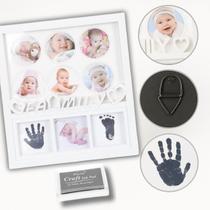 Quadro Decorativo Baby Bebê Porta Retrato Digital de Mãozinha Pezinho Recordação Primeiros Momentos