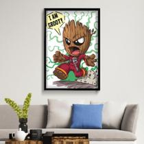 Quadro Decorativo Baby Groot 40x60 cm Placa Decorativa em MDF para Decoração de interiores