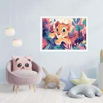 Quadro Decorativo Baby Leão Floresta - 50x70cm