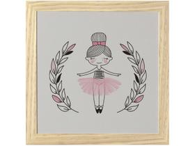 Quadro Decorativo Bailarina 23,5x23,5cm