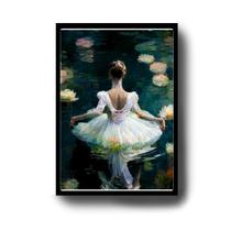 Quadro Decorativo Bailarina com Moldura E Acetato Tamanho A3