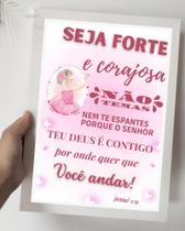 Quadro decorativo bailarina Oração Seja Forte e Corajosa com Moldura e Proteção 33x24cm Quadro decorativo bailarina Oração Seja Forte e Corajosa com Moldura e Proteção 33x24cm