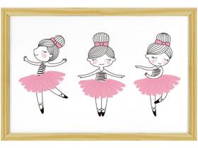 Quadro Decorativo Bailarinas 24,5x34,5cm