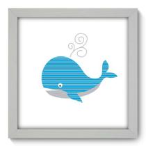 Quadro Decorativo - Baleia Listras - 22cm x 22cm - 046qdbb