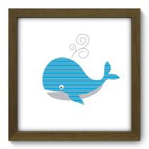 Quadro Decorativo - Baleia Listras - 22cm x 22cm - 046qdbm