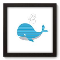Quadro Decorativo - Baleia Listras - 22cm x 22cm - 046qdbp