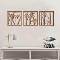 Quadro Decorativo Bambu Vazado MDF 3mm