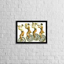 Quadro Decorativo Banda Música Vintage 33x24cm - com vidro