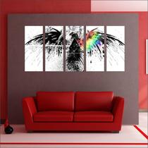 Quadro Decorativo Banda Pink Floyd Mosaico Com 5 Peças GG4