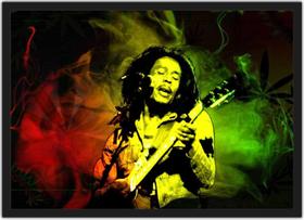 Quadro Decorativo Bandas Bob Marley Reggae Com Moldura Salas e Quartos G04